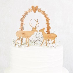 Wooden Stag Wedding Cake Topper