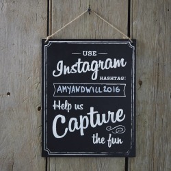 Chalkboard Hanging Wooden Instagram Sign