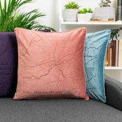 Velvet Personalised Map Cushion