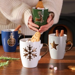 Set Of Four Home For Christmas Mugs