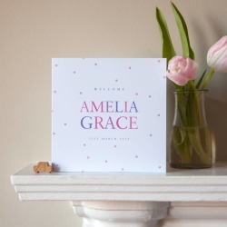 Personalised New Baby Girl Card