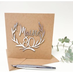 Personalised Papercut 80th Birthday Card