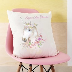 Personalised Girls Unicorn Cushion