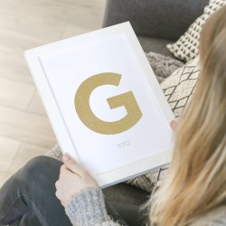 Personalised Gold Foil Initial Print