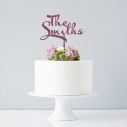 Personalised Calligraphy Surname Wedding Cake Topper