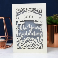 Personalised Papercut Graduation Card