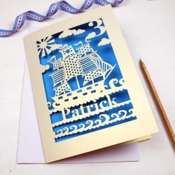 Personalised Papercut Pirate Birthday Card