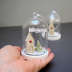 Personalised House Glass Dome Christmas Decoration
