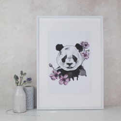 Panda And Blossom Art Print