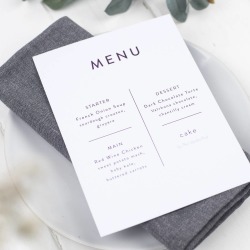 Typographic Menu Card