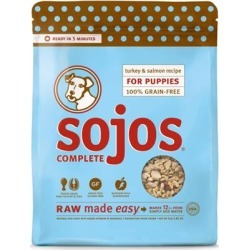 Sojos Natural Grain Free Turkey and Salmon Recipe Raw Freeze Dried Puppy Food Mix 1-lb