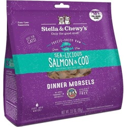 Stella & Chewy's Sea-Licious Salmon & Cod Dinner Morels Grain Free Freeze Dried Raw Cat Food 3.5-oz