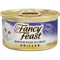 Fancy Feast Grilled Seafood Feast in Gravy Cat Food Canned 3-oz, case of 24