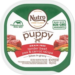 Nutro Puppy Tender Beef & Vegetable Recipe Cuts In Gravy Dog Food Trays 3.5-oz, case of 24