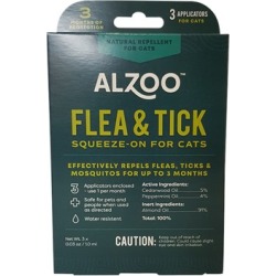 Alzoo Spot On Natural Flea and Tick Repellent for Cats 3-pack, 2-mL
