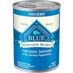 Blue Buffalo Homestyle Recipe Chicken Dinner with Garden Vegetables and Brown Rice Canned Dog Food 12.5-oz, case of 12