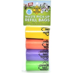 Bags On Board Rainbow Bag Refill Pack 4 Roll 60Bag 4 rolls x 60 bags