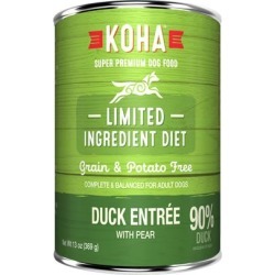 KOHA Grain & Potato Free Limited Ingredient Diet Duck Entree with Pear Canned Dog Food 13-oz, case of 12