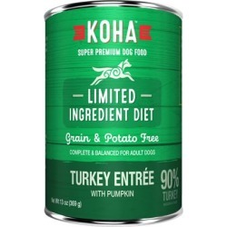 KOHA Grain & Potato Free Limited Ingredient Diet Turkey Entree with Pumpkin Canned Dog Food 13-oz, case of 12