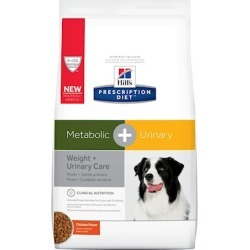 Hill's Prescription Diet Metabolic + Urinary, Weight + Urinary Care Dry Dog Food 24.5 lb Bag, Chicken Flavor