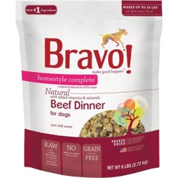 Bravo! Homestyle Complete Grain Free Beef Freeze-Dried Dog Food 3-oz