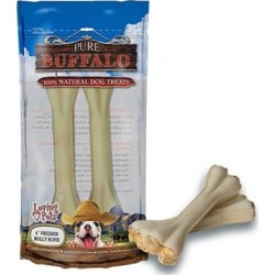 Pure Buffalo Pressed Bully Bone 8-inch, 2-pack