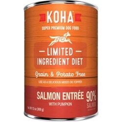 KOHA Grain & Potato Free Limited Ingredient Diet Salmon Entree with Pumpkin Canned Dog Food 13-oz, case of 12