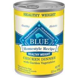 Blue Buffalo Homestyle Recipe Healthy Weight Chicken Dinner with Garden Vegetables Canned Dog Food 12.5-oz, case of 12
