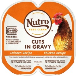 Nutro Perfect Portions Grain Free Cuts In Gravy Real Chicken Recipe Wet Cat Food Trays 2.65-oz, case of 24