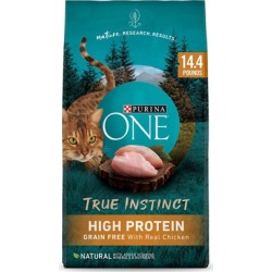 Purina ONE True Instinct Grain Free Chicken Plus Vitamins & Minerals Dry Cat Food 14.4-lb