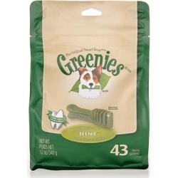 Greenies Dental Treats for Dogs 5 to 15 lbs - Teenie - 43 Treats, 12oz.