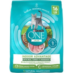 Purina ONE Indoor Advantage Hairball and Healthy Weight Formula Dry Cat Food 7-lb