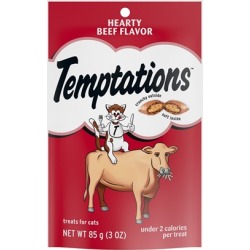 Temptations Hearty Beef Flavor Cat Treats 3-oz