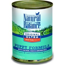 Natural Balance Original Ultra Whole Body Health Chicken, Duck and Brown Rice Puppy Formula Canned Dog Food 6-oz, case of 12