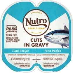 Nutro Perfect Portions Grain Free Cuts In Gravy Real Tuna Recipe Wet Cat Food Trays 2.65-oz, case of 24