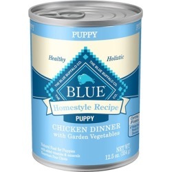 Blue Buffalo Homestyle Puppy Chicken Dinner with Garden Vegetables and Brown Rice Recipe Canned Dog Food 12.5-oz, case of 12