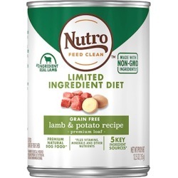 Nutro Limited Ingredient Diet Grain Free Lamb & Potato Pate Canned Dog Food 12.5-oz, case of 12