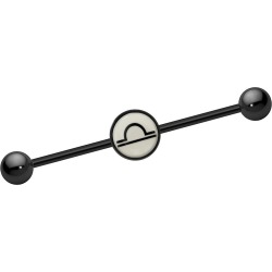 14 Gauge Black Anodized Glow In The Dark Libra Industrial Barbell 37mm Halloween Barbell Industrial found on Bargain Bro from Body Candy for USD $22.79