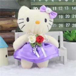 Costbuys 12Pcs/set 5 Color Candy Bow Rose Lovely Cat Plush Toys Cartoon...