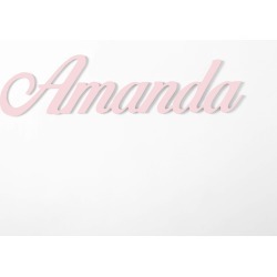Custom Script Wooden Name Sign - Light Pink | Wall Custom Script Wooden Name Sign - Light Pink | Wall