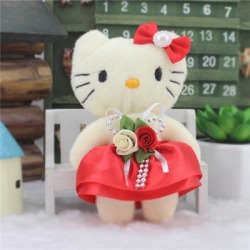 Costbuys 12Pcs/set 5 Color Candy Bow Rose Lovely Cat Plush Toys Cartoon...