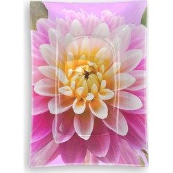 Oblong Glass Tray - Pink Dahlia Flower Art in Brown/Pink/Purple by VIDA Original Artist found on Bargain Bro Philippines from SHOPVIDA for $35.00