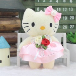 Costbuys 12Pcs/set 5 Color Candy Bow Rose Lovely Cat Plush Toys Cartoon...