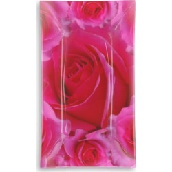 Oblong Glass Tray - Abstract Pink Rose Garden in Blue/Brown/Pink by VIDA Original Artist found on Bargain Bro Philippines from SHOPVIDA for $95.00