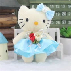 Costbuys 12Pcs/set 5 Color Candy Bow Rose Lovely Cat Plush Toys Cartoon...