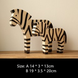 Costbuys 2PCS/lot Couple wood zebra decoration ornaments Figurines Zebra model Miniatures crafts...