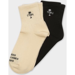 Thrills - 2 Pair Palm Ankle Socks in Black and Yellow found on MODAPINS