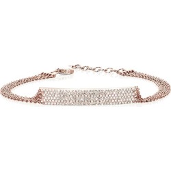 Diamond Jumbo Bar Multi Chain Bracelet in Rose Gold