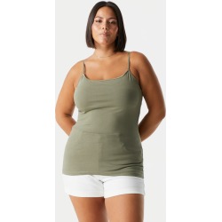 Urban Planet Plus Size Built In Bra Cami Top | Dark Green | Women's found on Bargain Bro from Urban Planet for USD $5.95