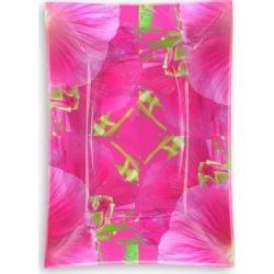 Oblong Glass Tray - Hollyhock Floral's Pink by VIDA Original Artist found on MODAPINS